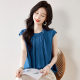 Korean-style design pleated slimming loose women's summer popular top