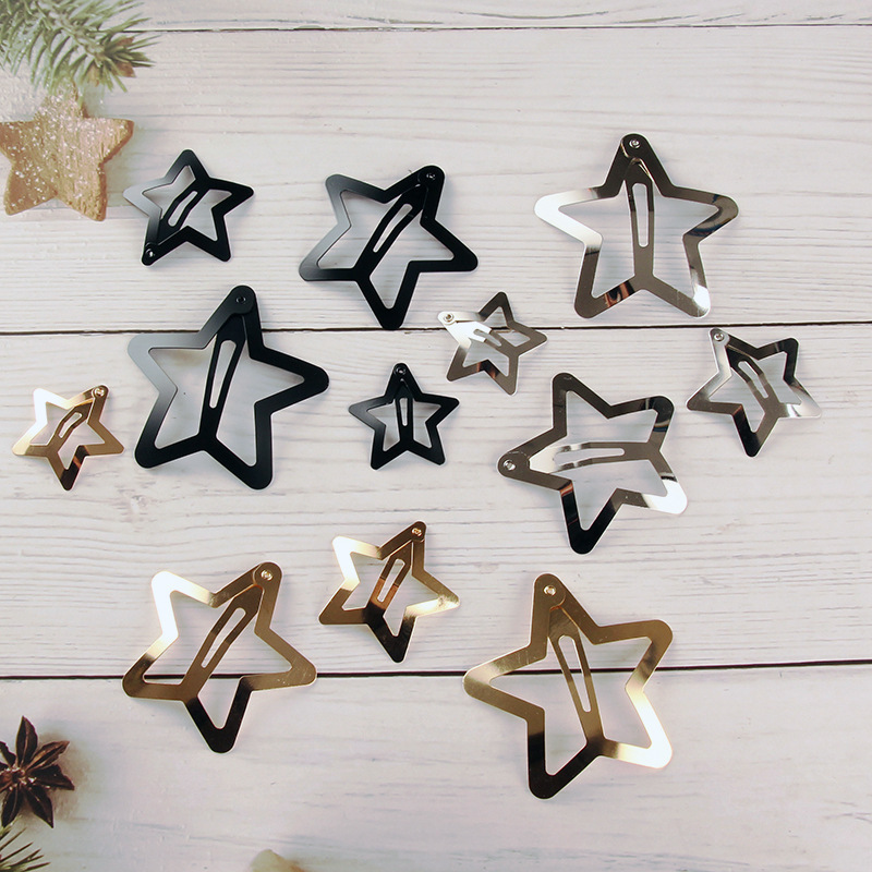 Versatile Hair Accessories Y2K Hairpin Side Clip Metal Pentagram Hairpin Girls Small Clip Star Bb Clip Hair Accessory