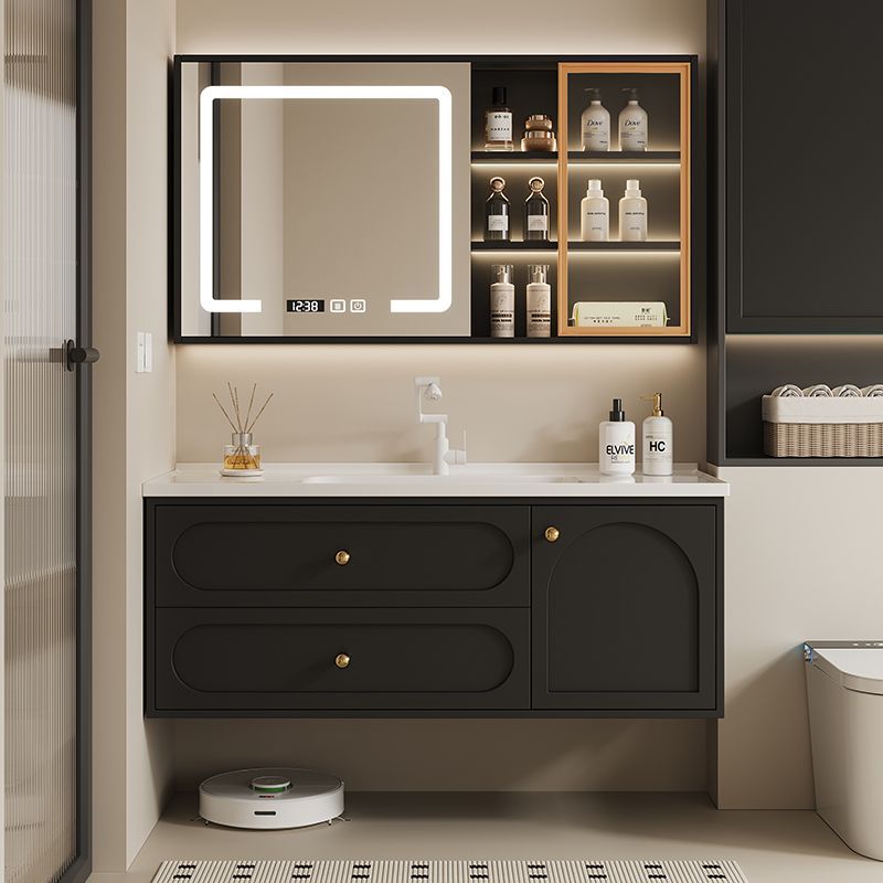 French Modern Simple One-Piece Ceramic Bathroom Cabinet Smart Wash Basin Washroom Wash Basin Combination