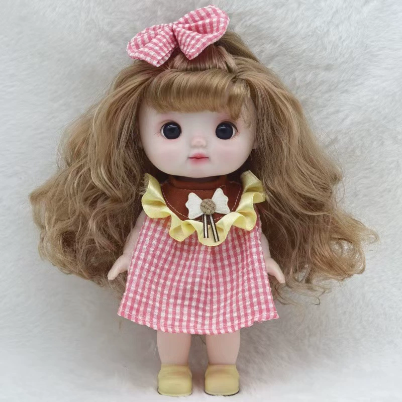 Новинка 23cm года, милая кукла с большой головой для девочек, маленькое молоко, милый комплект кукол для девочек, подарок на день рождения