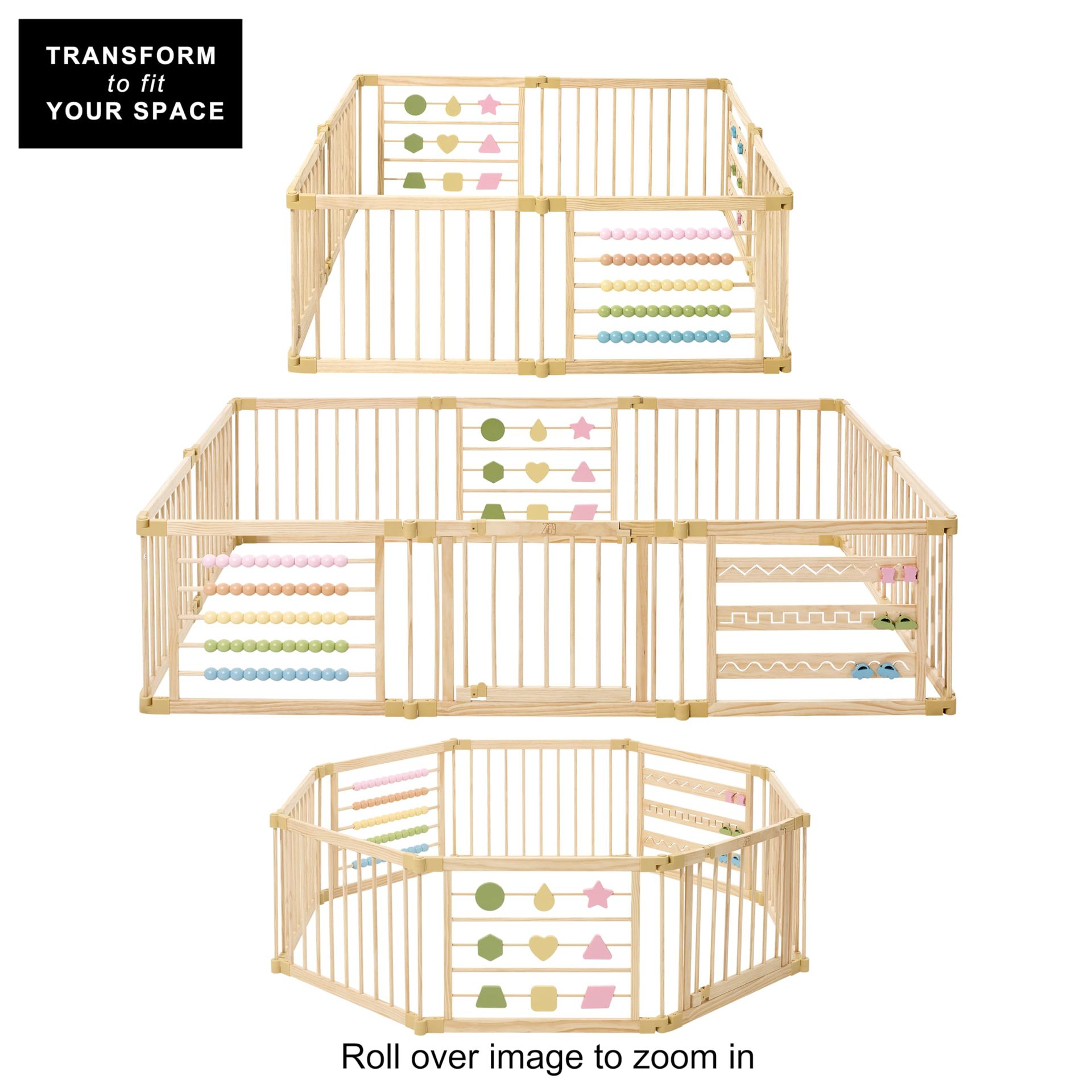 Solid Wood Baby Fence Protective Fence Baby Indoor Home Game Fence Children's Above Ground Fence Crawling Mat Paradise