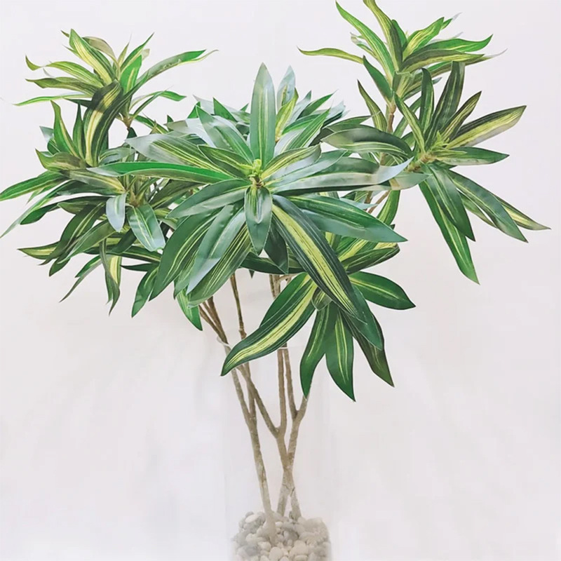Artificial 2-Branch Lily Bamboo with Glue, Artificial Fortune Bamboo, Fake Brazilian Wood, Green Plant, Palm Tree for Home Decoration Artificial 2-Branch Lily Bamboo with Glue, Artificial Fortune Bamboo, Fake Brazilian Wood, Green Plant, Palm Tree for Home Decoration