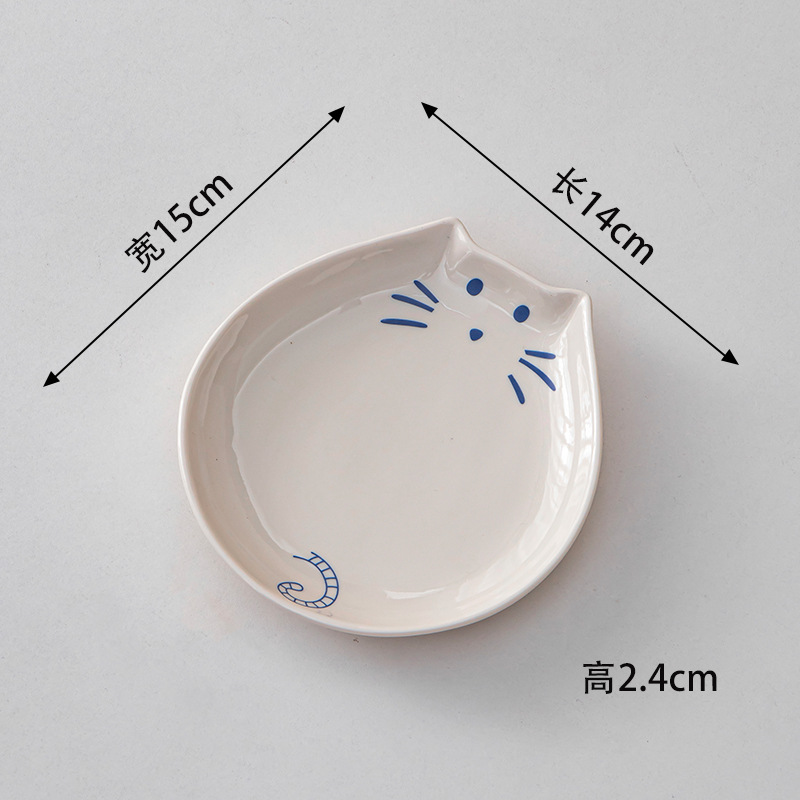 Creativo gatos de cerámica adorable modelado platos de frutas ensalada frías nueces platos cubiertos al por mayor