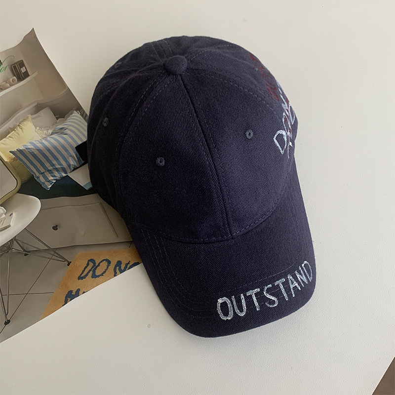 Retro americano lavado con agua para hacer viejas letras sombrero de béisbol para mujeres 2025 sombrero de boca de pato de nicho de calle