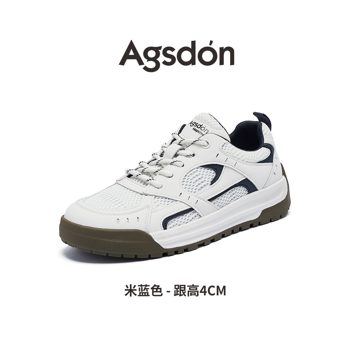 Augustion zapatos blancos de suela gruesa mujer 2025 nueva malla de verano casual zapatillas ligeras zapatillas deportivas básicas