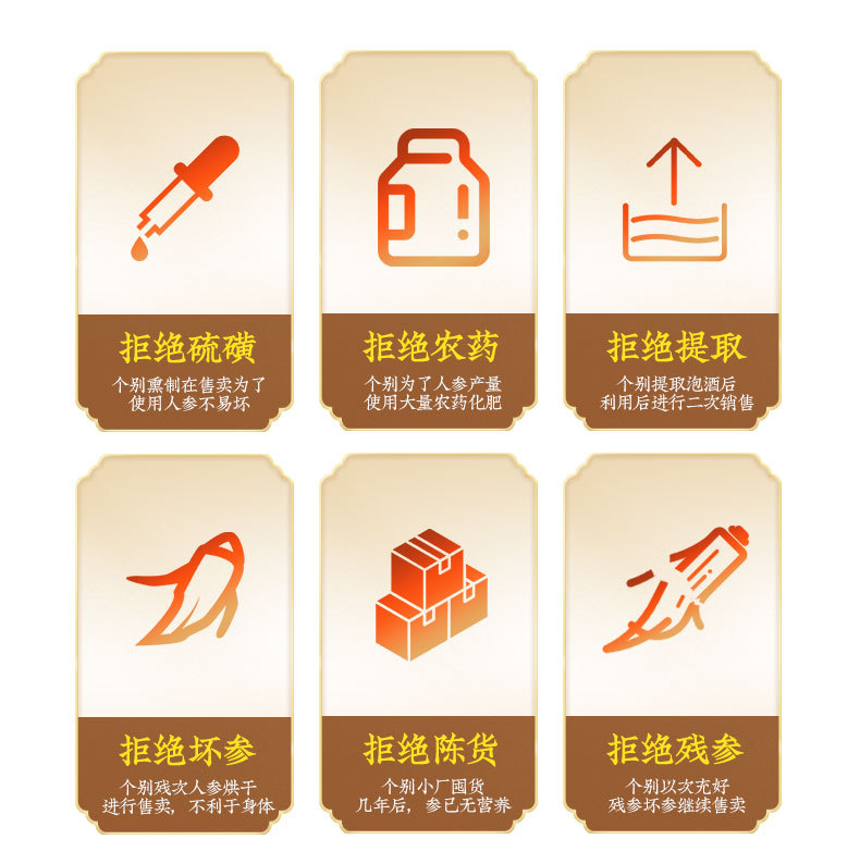 Changbai Mountain Sun-Dried Ginseng Ren Shen Whole Root Gift Box 75g 5 Roots key features