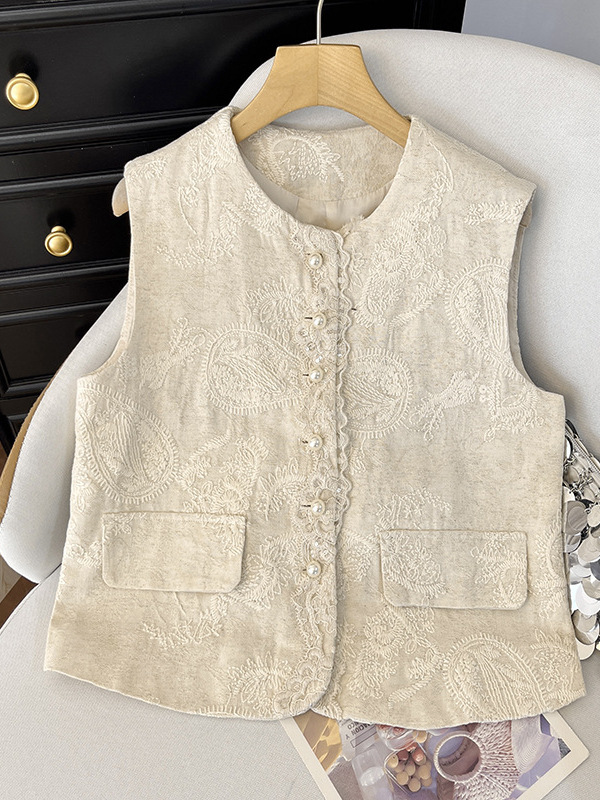 2026 Spring New Collection: New Season Chinese Style Round Neck Vest for Middle-Aged and Elderly Mothers