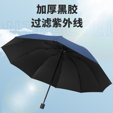 雨伞大号双人加固晴雨两用折叠男女遮阳伞黑胶防晒防紫外线太批发
