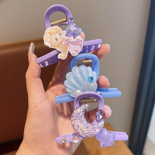 Children's Cartoon Clip Strawberry Bear Hair Clip Internet Celebrity Little Girl Hair Clip Headwear Girl's Back Hair Shark Clip