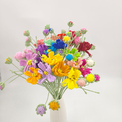 毛線手工編織阿富汗格桑花DIY手作背景牆裝飾仿真花攝影拍攝道具