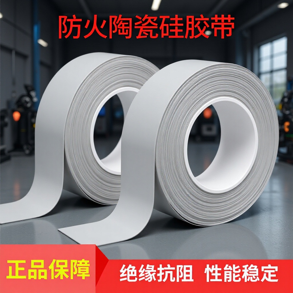 防火陶瓷化硅胶带硅橡胶带新能源电池保护模组耐火阻燃复合布基胶