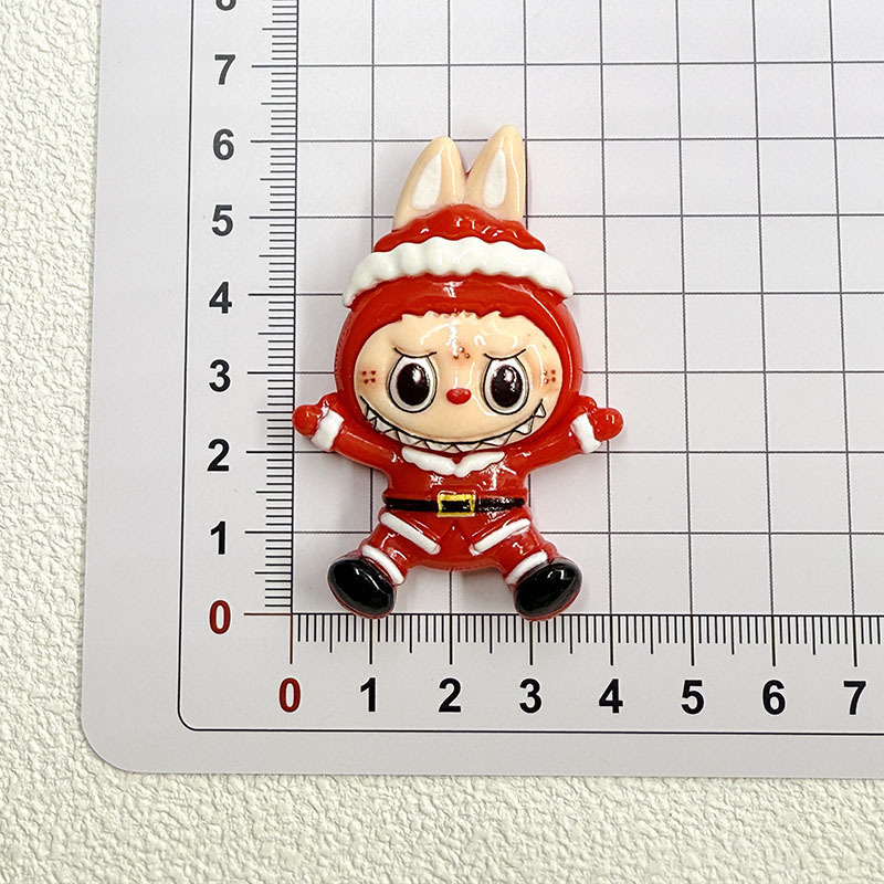 大きな光沢のあるクリスマスラブブ樹脂アクセサリーDIYクリーム接着剤携帯電話ケースヘアピン冷蔵庫マグネット装飾品|undefined