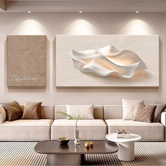 クリームスタイルのリビングルーム装飾絵画抽象的なレリーフ立体ダブル壁壁画ハイエンドソファ背景壁画