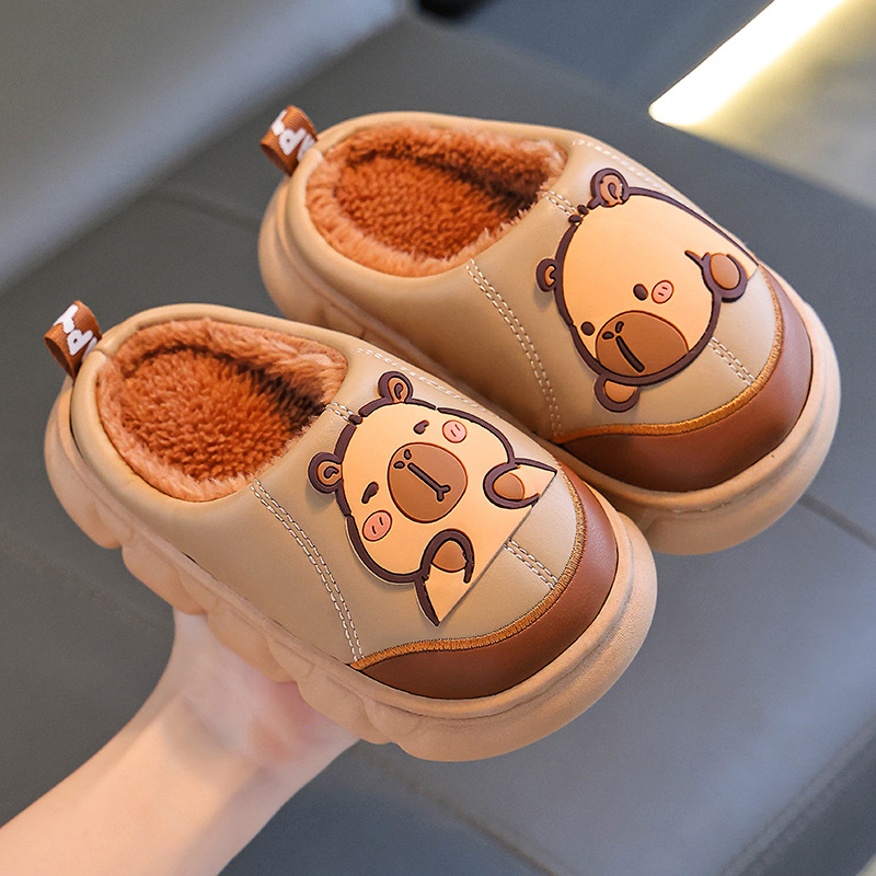 Kapibala Kidsren's Cotton Slippers Autumn and Winter Boys 2025 New Home and Outdoor Wear Family Anti-Slip Women