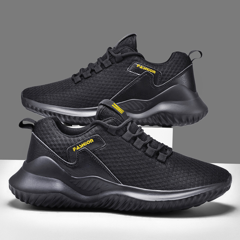 Cross-Border Popular Summer All-Season Mesh Shoes, Breathable Double Mesh, Cool, Thin, Breathable, Thick-Soled Men's Shoes, Soft Soles, Drop Shipping