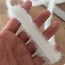 现货秒发白色1cm仿水貂毛条毛丝毛边玉兔花灯DIY手工毛绒花边辅料