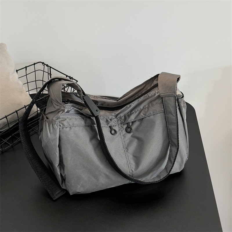 Cross-Border Sports Men's Crossbody Bag Japanese Style Waterproof Canvas Dumpling Bag Large Capacity Tote Bag Cycling Shoulder Bag Cross-Border Sports Men's Crossbody Bag Japanese Style Waterproof Canvas Dumpling Bag Large Capacity Tote Bag Cycling Shoulder Bag