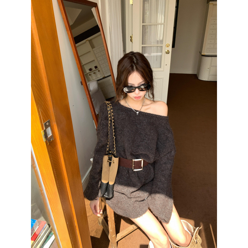 秋季美拉德辣妹薄款短袖设计常规百搭长袖毛针织衫女|undefined