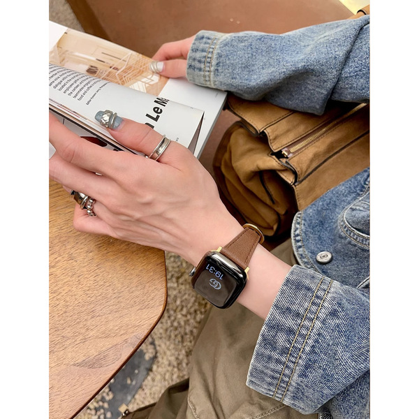 Horseshoe buckle small waist leather suitable for Apple watch…