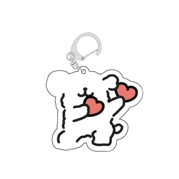 Porte-clés cartoon maltese mignon pendentif chiot acrylique_voghion.com