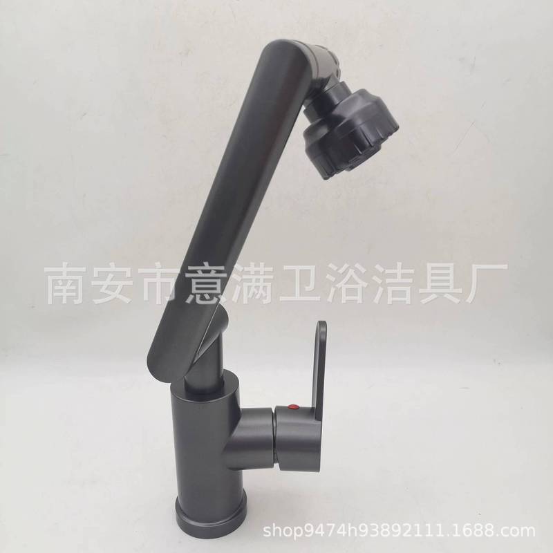 Cross-Border Hot and Cold Single-Hole Basin Faucet Lucky Cat Faucet Washbasin Bathroom Mechanical Arm Single-Hole Faucet