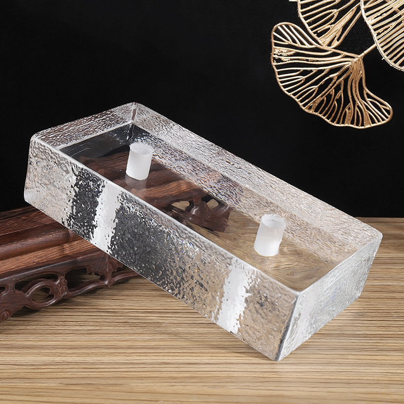 Transparente de doble cara ladrillo de cristal ladrillo de burbuja cuadrada puerta de entrada pared de mampostería ladrillo de cristal sólido ladrillo de cristal ladrillo de vidrio