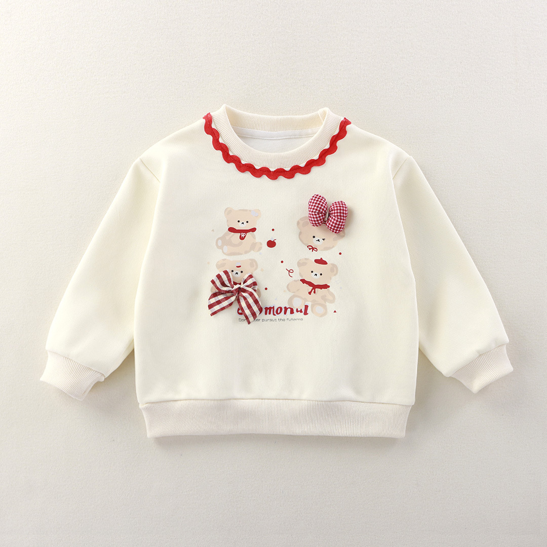 2025 otoño y invierno nuevos niños de 1 - 3 años de edad camiseta de algodón y camiseta gruesa un tipo de deporte