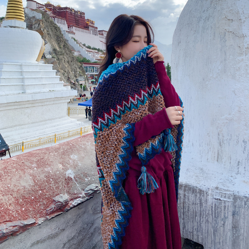 云南丽江旅游披肩衣服民族风许红豆斗篷外搭加厚披风斗篷女|undefined