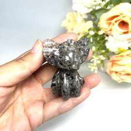 跨境外贸天然水晶雕刻史迪仔手工DIY摆件 办公室家居桌面工艺品摆