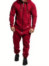 Q 35661 Men's Hooded Fleece Jumpsuit ��ñץ��������