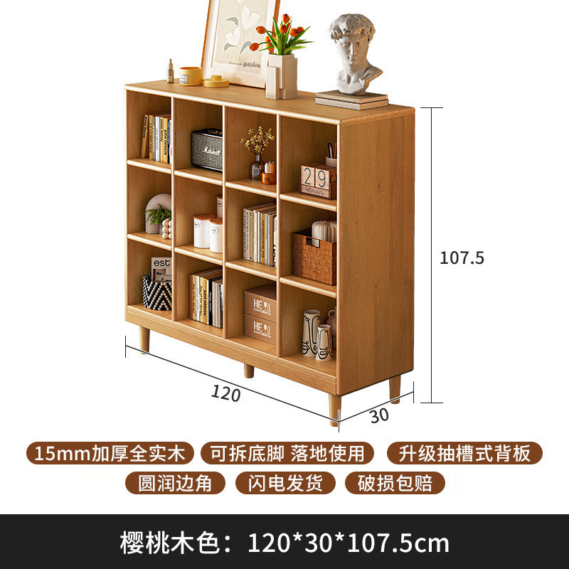 Gabinete bajo de madera sólida, gabinete de cuadrillas de color nuez, gabinete bajo de sala de estar doméstica, estante de almacenamiento contra la pared