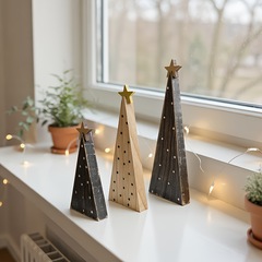 木制圣诞树带星星装饰摆件marry Christmas圣诞装饰家居派对装饰