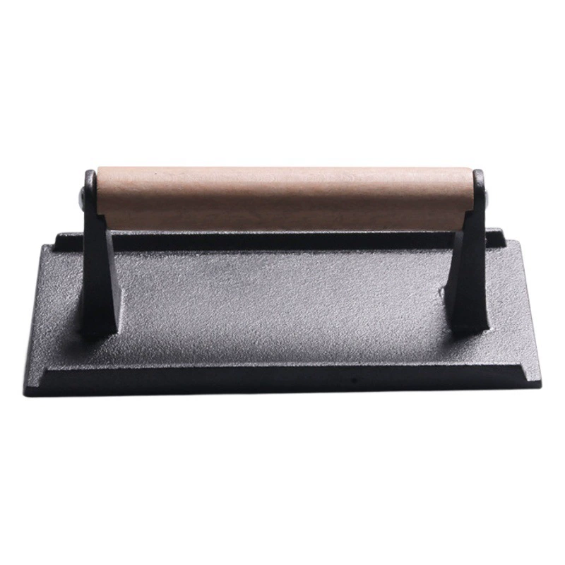 Поставка оптом чугун мясная Плита барбекю стейк мясная плита без покрытия Открытый прямоугольный мясной пресс