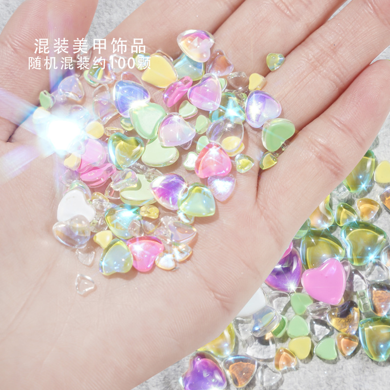 100 bolsas de taladro aurora taladro de forma especial joyas de manicure taladro de forma plana joyas de manicure taladro de forma especial diy joyas de manicure