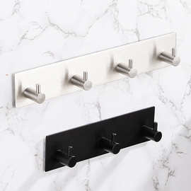 跨境免钉304不绣钢挂衣勾排勾实心勾厨卫挂勾酒店壁挂浴室门后勾