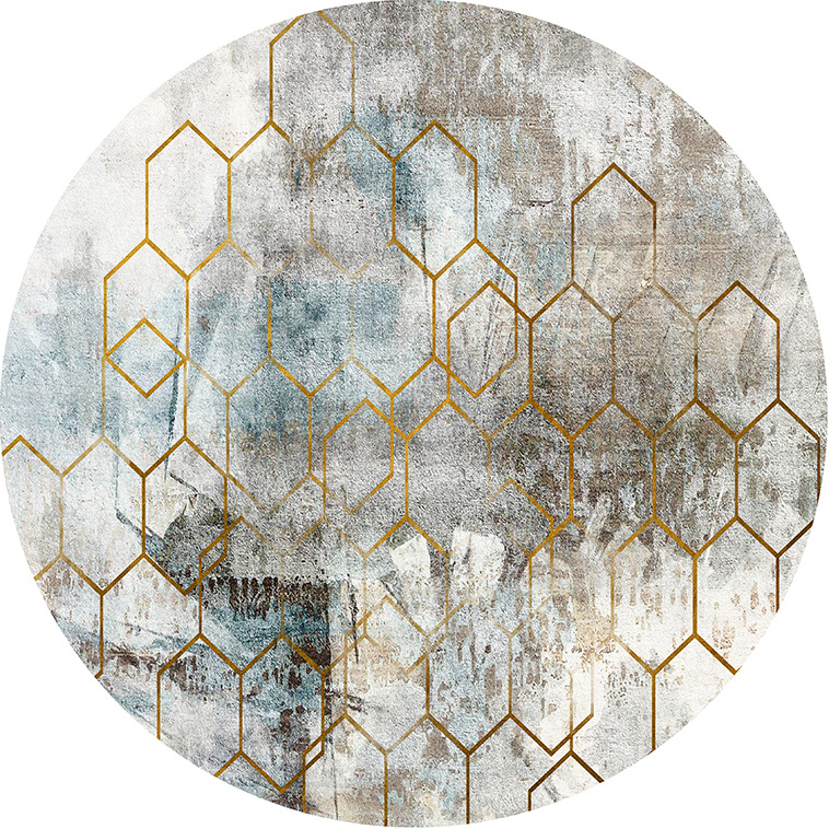 印花圆形地毯,客厅地毯,简约地毯