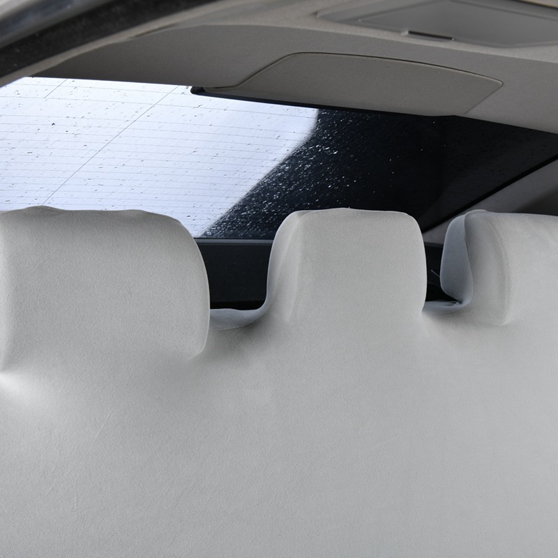Thickened elastic car rear seat cover made of German velvet fabric, integrated backrest and seat cushion cover, suitable for all seasons