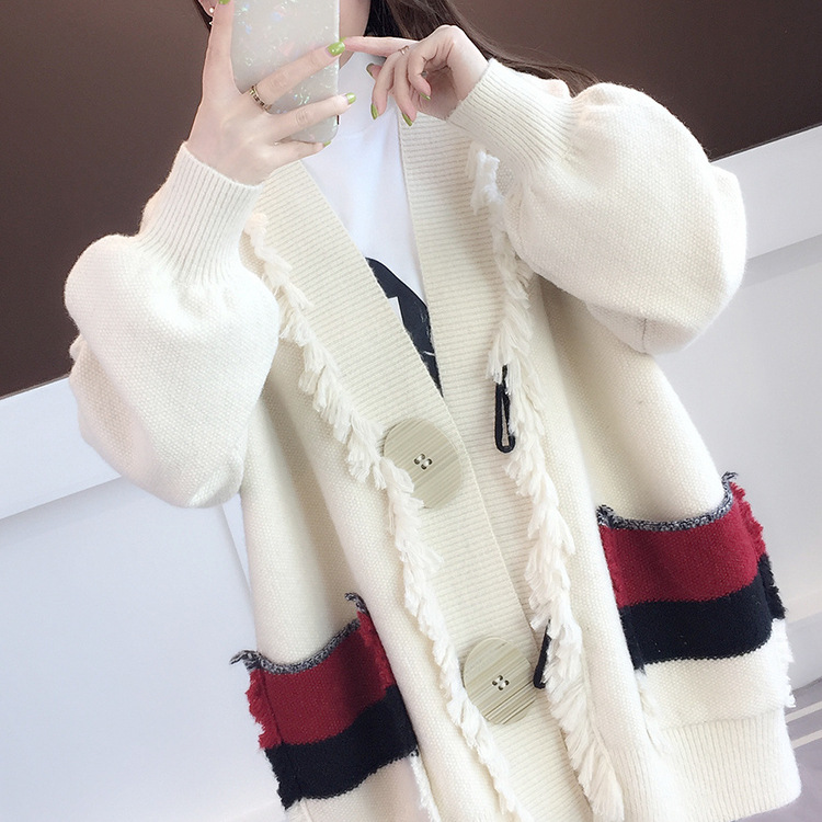 毛衣女装慵懒风秋装2025新款韩版新款宽松中长款针织衫开衫女外套