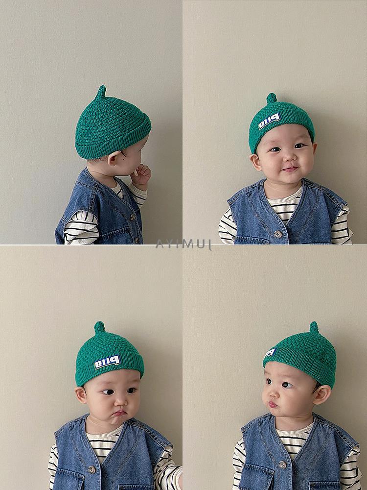 Korean trendy baby pacifier hat ~ 2021 new baby woolen hat winter knitted versatile boy autumn baby hat