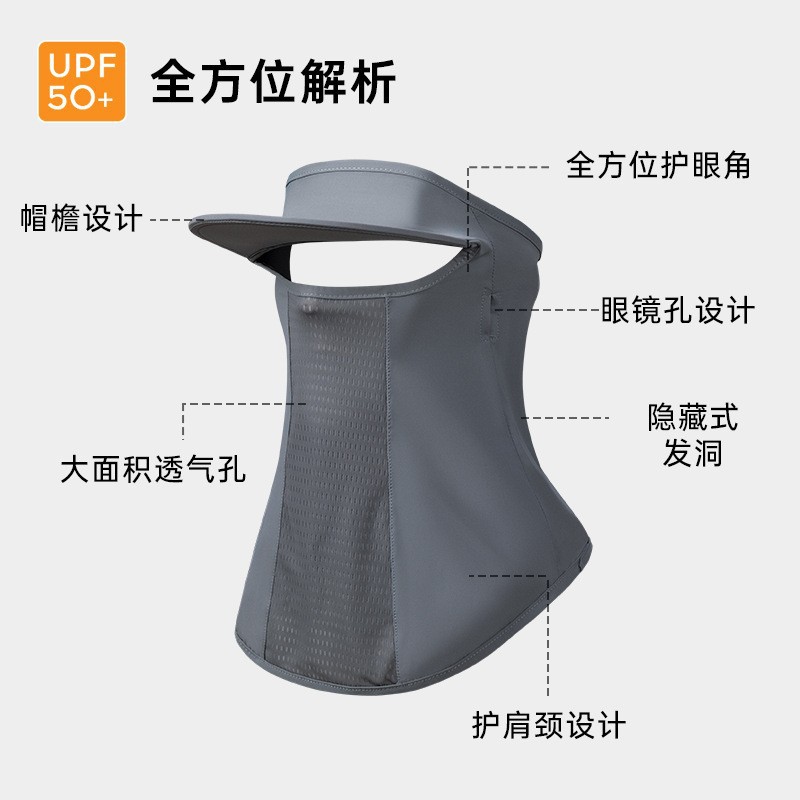 Summer Ice Silk Women's Full Face Protection Uv Cycling Dustproof Sunshade Electric Bike Hat Brim Men's Sun Protection Mask