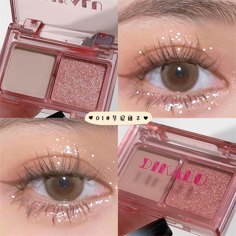 Sombra de ojos fría de dos colores con las yemas de los dedos, tinta rosa, negro, rojo, estilo gótico, dulce y picante, maquillaje ahumado, sombra de ojos perezosa