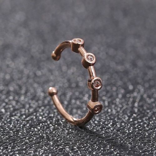 European and American personality trend hip-hop C-shaped copper micro-inlaid zircon body piercing zircon fake nose ring nose jewelry wholesale