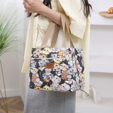创意印花便当包日系帆布手提袋上班族手拎包大容量通勤时尚妈咪包