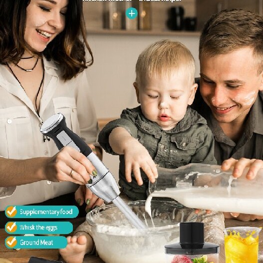 Cross-border handheld multi-functional small stainless steel cooking stick baby food supplement machine mixer household kitchen meat grinder