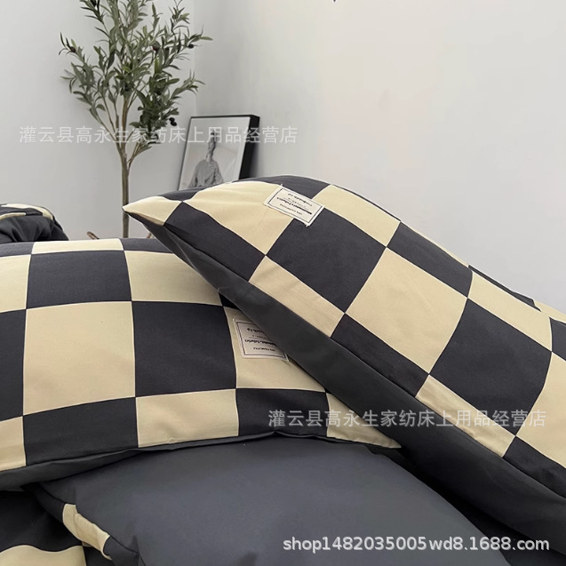브라운 체크무늬[베갯잇]