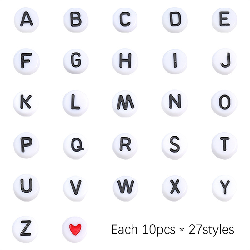 4x 7mm Acrylic 26 English Single Letter Flat Beads Handmade DIY Friendship Bracelet Should Aid Bracelet Letter Beads