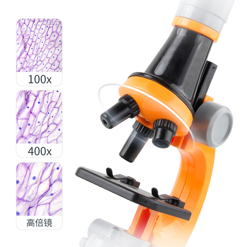 La exportación transfronteriza 1200 veces microscopio traje de juguete estudiante de escuela primaria experimento biológico científico equipo Microscopio de juguete