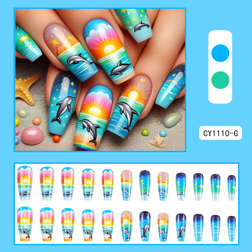 Uñas de uñas largas portátiles Parche de uñas postizas desmontables Sensación de alto nivel Venta al por mayor de uñas portátiles de venta caliente transfronterizas