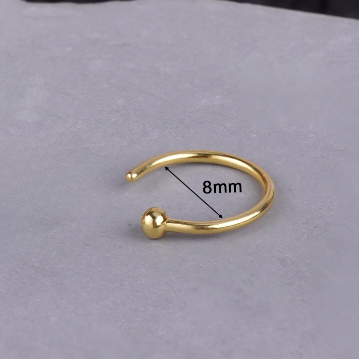 Piercing de nas cu urs și inimă în stil de lux discret_voghion.com