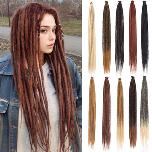 African Crochet Dreadlocks Wig Dreadlock Braided Extension Multi-Color Optional 24inch Export Wholesale
